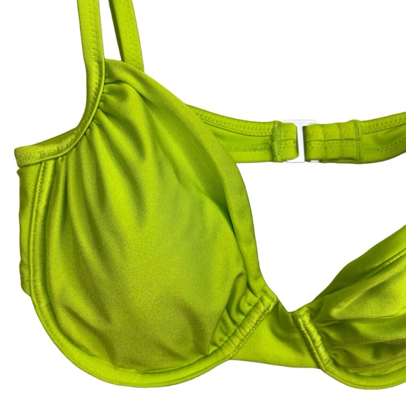 NWT Sanctuary Swim Glisten 90s Bikini Top Green Energy L - Picture 3 of 7
